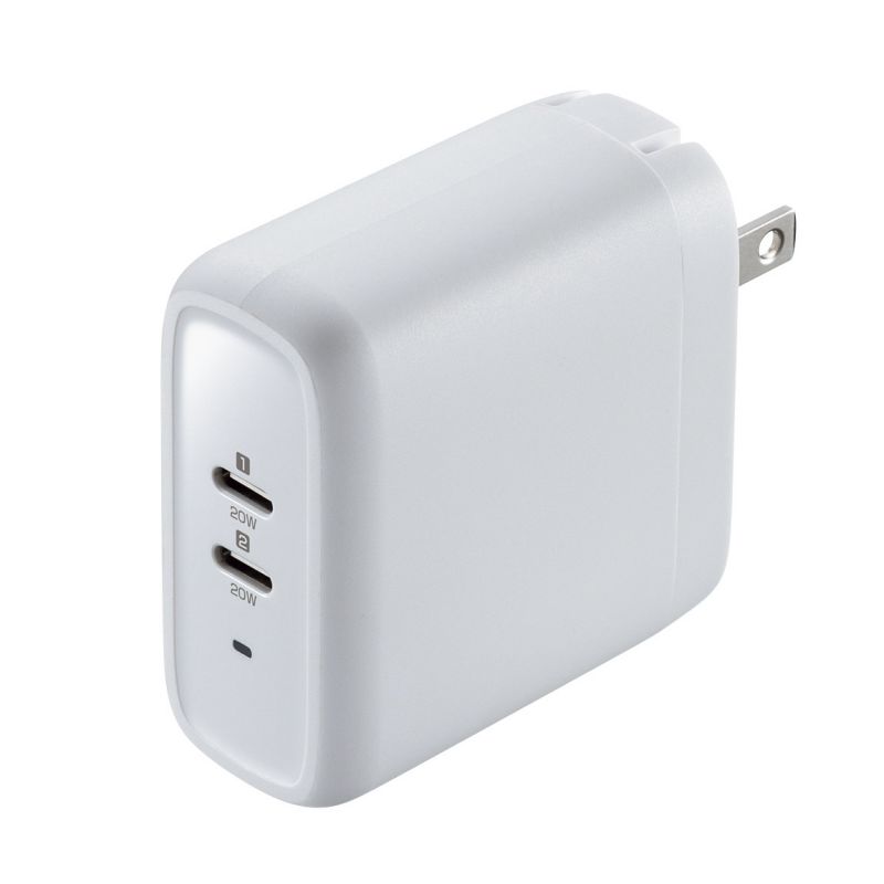 USB PD対応AC充電器 PD20W 2ポート iphone iPad 急速充電 小型