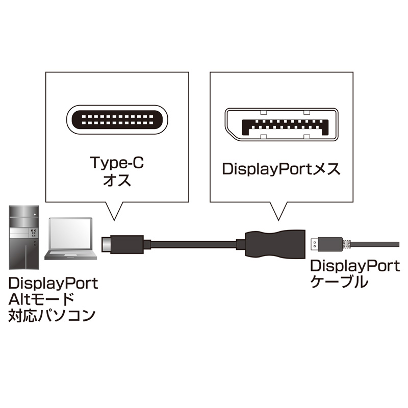 AEgbgFUSB Type C-DisplayPortϊA_v^ ZAD-ALCDP01