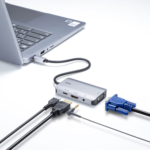 USB Type C-HDMI/VGA変換アダプタ（4K/30Hz/PD対応）｜サンプル無料