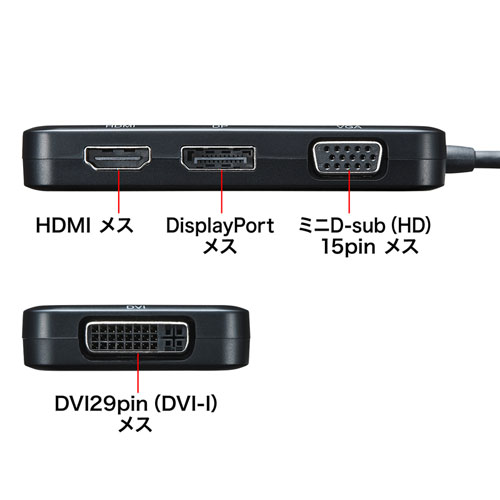 USB Type-C }`ϊA_v^ HDMI VGA DVI DisplayPort AD-ALCHVDVDP