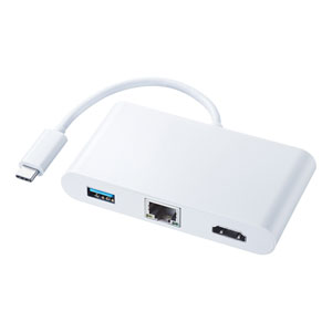 USB Type C-HDMIマルチ変換アダプタ(LANポート付き・PD充電)