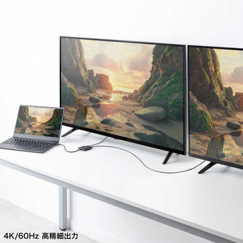 USB-C HDMI ϊA_v^ 2 4K/60Hz HDR P[u20cm Windows }`fBXvC ~[O AD-ALCMST2HD2