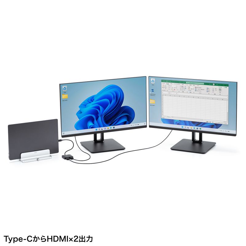 USB-C HDMI ϊA_v^ 2 4K/60Hz HDR P[u20cm Windows }`fBXvC ~[O AD-ALCMST2HD2