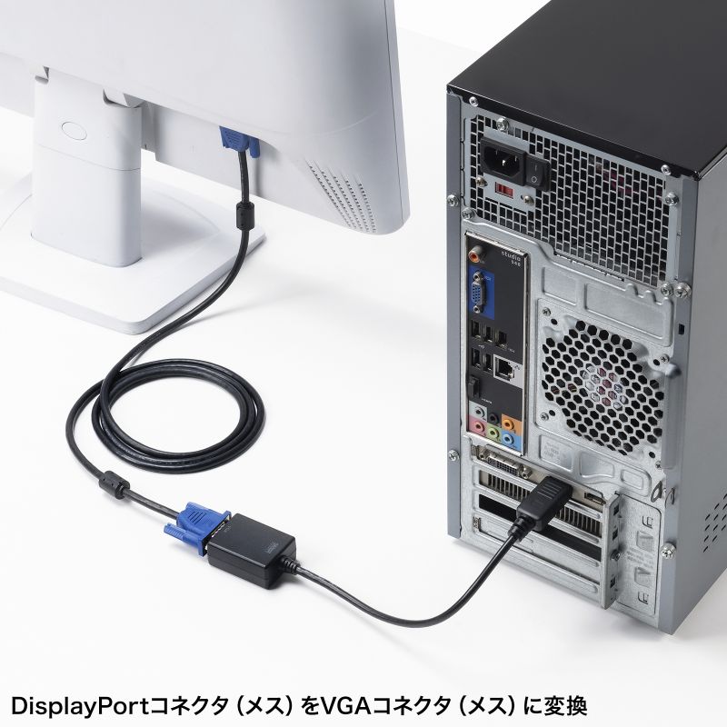 DisplayPort VGA ϊA_v^ 20cm tHD 1080p D-Sub 15pin j^[ vWFN^[ ubN AD-DPV06