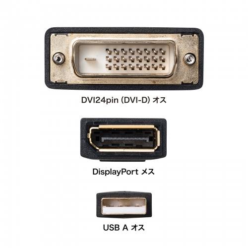 DisplayPort-DVI変換アダプタ AD-DPVA01 26個 DVI-DisplayPort変換アダプタ AD-DPFDV01 | サンワサプライ