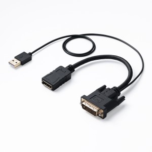 DVI-DisplayPort 変換アダプタ 4K/30Hz 約15cm RoHS6 10 対応