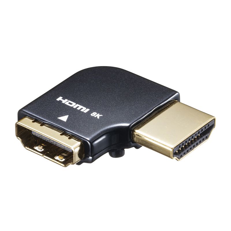 HDMIアダプタ 横L型 右 変換 コネクタ 変換アダプタ 8K 4K 金メッキ テレビ プロジェクター レコーダー ゲーム機 AD-HD28LYR