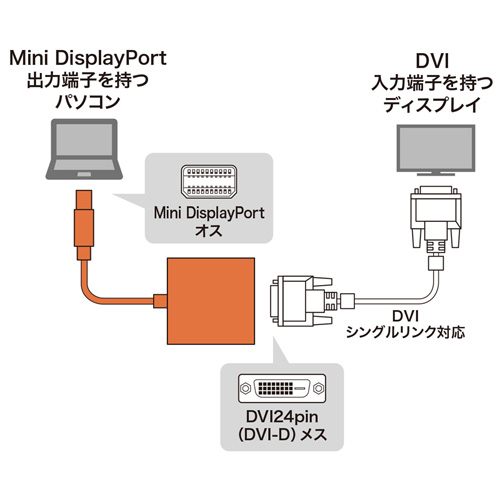 Mini DisplayPort-DVIϊA_v^ AD-MDPDVA01
