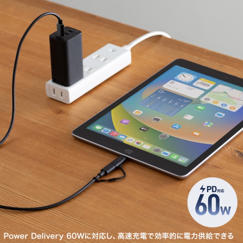 USB Type-C LightningϊA_v^ PD60W USB2.0 MFiF f[^] [d Xgbvt ubN AD-USB30LCFBK