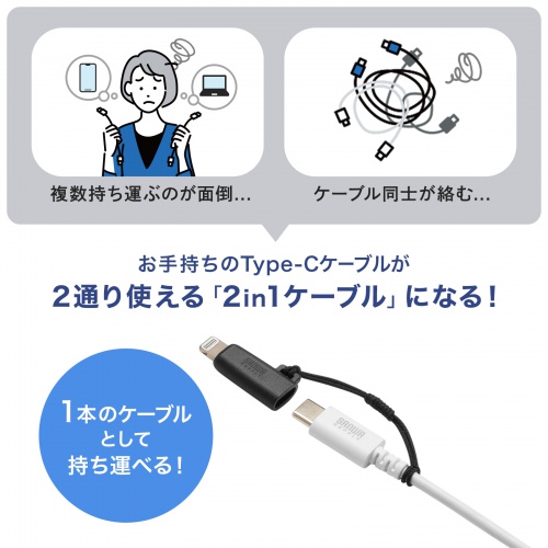 USB Type-C LightningϊA_v^ PD60W USB2.0 MFiF f[^] [d Xgbvt ubN AD-USB30LCFBK