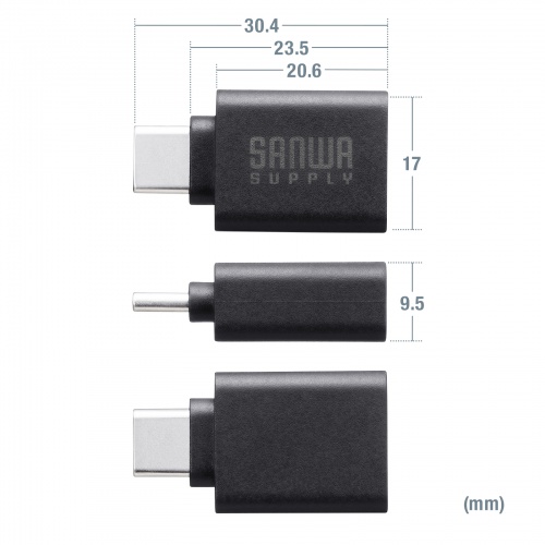 Type-CϊA_v^ USB 5Gbps USB A to Type-Cϊ 5V3A[dΉ ^݌v RlN^ ܃pbP[W AD-USB32CAF