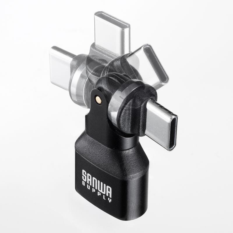 USB A to C �ϊ��A�_�v�^ 540����] �㉺���E �S�����Ή� L�� L�^ �R�l�N�^ USB2.0 Type-C�I�X-USB A���X �����ϊ� �u���b�N