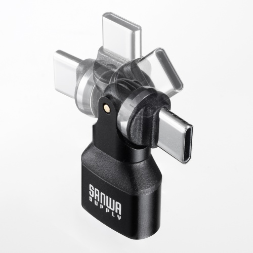 USB A to C �ϊ��A�_�v�^ 540����] �㉺���E �S�����Ή� L�� L�^ �R�l�N�^ USB2.0 Type-C�I�X-USB A���X �����ϊ� �u���b�N