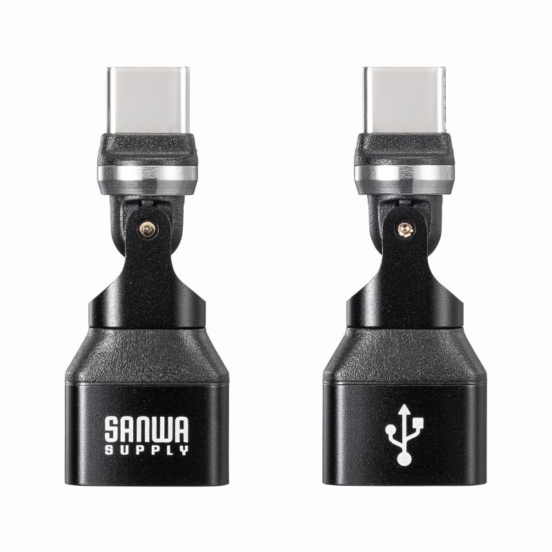 USB A to C �ϊ��A�_�v�^ 540����] �㉺���E �S�����Ή� L�� L�^ �R�l�N�^ USB2.0 Type-C�I�X-USB A���X �����ϊ� �u���b�N