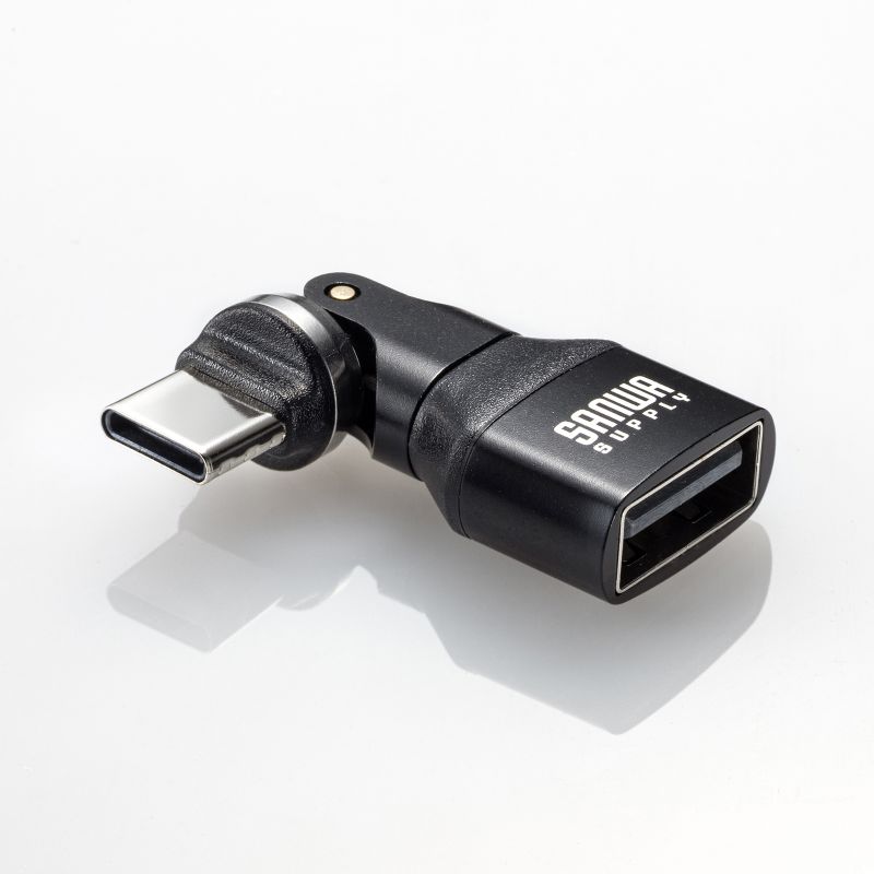 USB A to C �ϊ��A�_�v�^ 540����] �㉺���E �S�����Ή� L�� L�^ �R�l�N�^ USB2.0 Type-C�I�X-USB A���X �����ϊ� �u���b�N