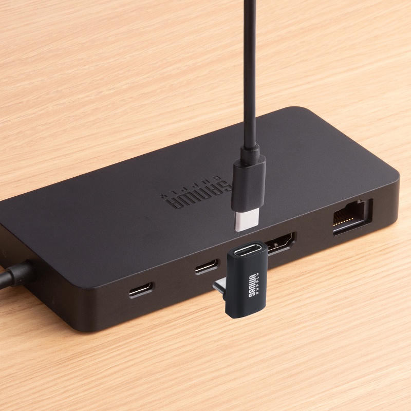 USB-C�ϊ��A�_�v�^ L���^ �����^�C�v �㉺���� USB 40Gbps �����]�� PD240W �}���[�d CtoC�R�l�N�^ �u���b�N