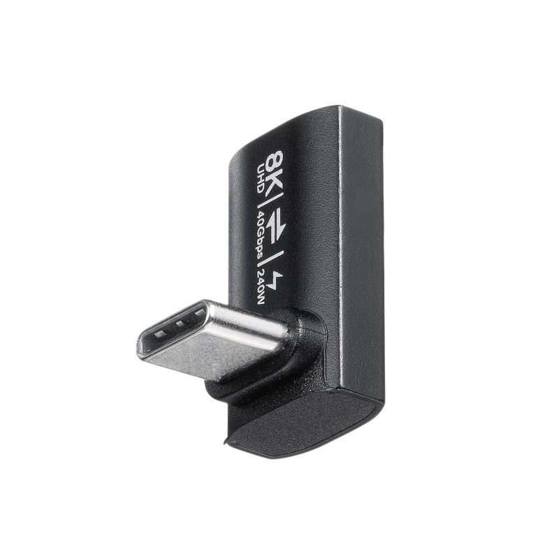 USB-C�ϊ��A�_�v�^ L���^ �����^�C�v �㉺���� USB 40Gbps �����]�� PD240W �}���[�d CtoC�R�l�N�^ �u���b�N