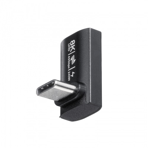 USB-C�ϊ��A�_�v�^ L���^ �����^�C�v �㉺���� USB 40Gbps �����]�� PD240W �}���[�d CtoC�R�l�N�^ �u���b�N