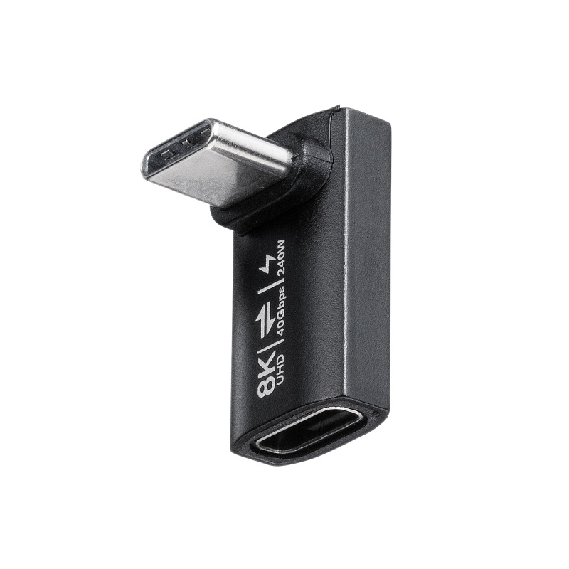 USB-C�ϊ��A�_�v�^ L���^ �����^�C�v �㉺���� USB 40Gbps �����]�� PD240W �}���[�d CtoC�R�l�N�^ �u���b�N