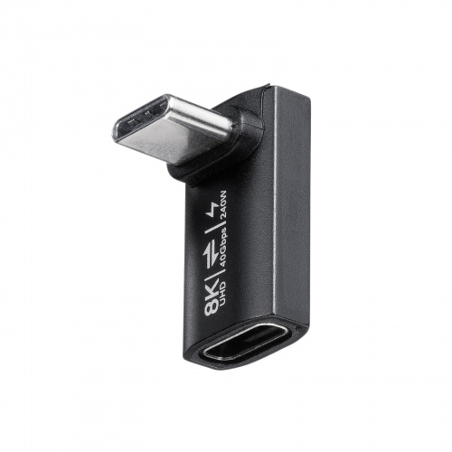 USB-C�ϊ��A�_�v�^ L���^ �����^�C�v �㉺���� USB 40Gbps �����]�� PD240W �}���[�d CtoC�R�l�N�^ �u���b�N