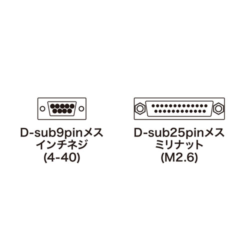 RS-232CϊA_v^iD-sub25pinX-D-sub9pinXj AD09-9F25FK