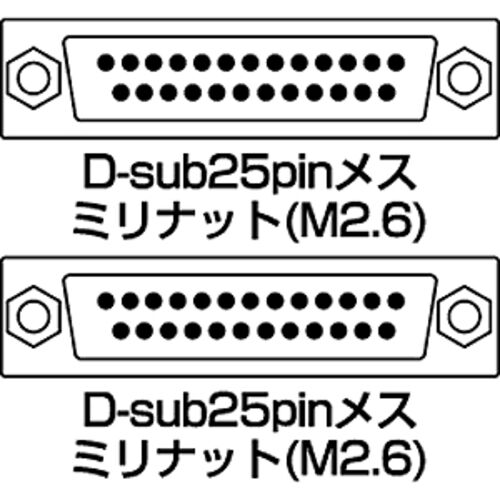 WF_[`FW[ RS-232Cϊ A_v^  D-sub25pinX ~ibg(M2.6)-D-sub25pinX ~ibg(M2.6) Xg[g AD25S-FFK