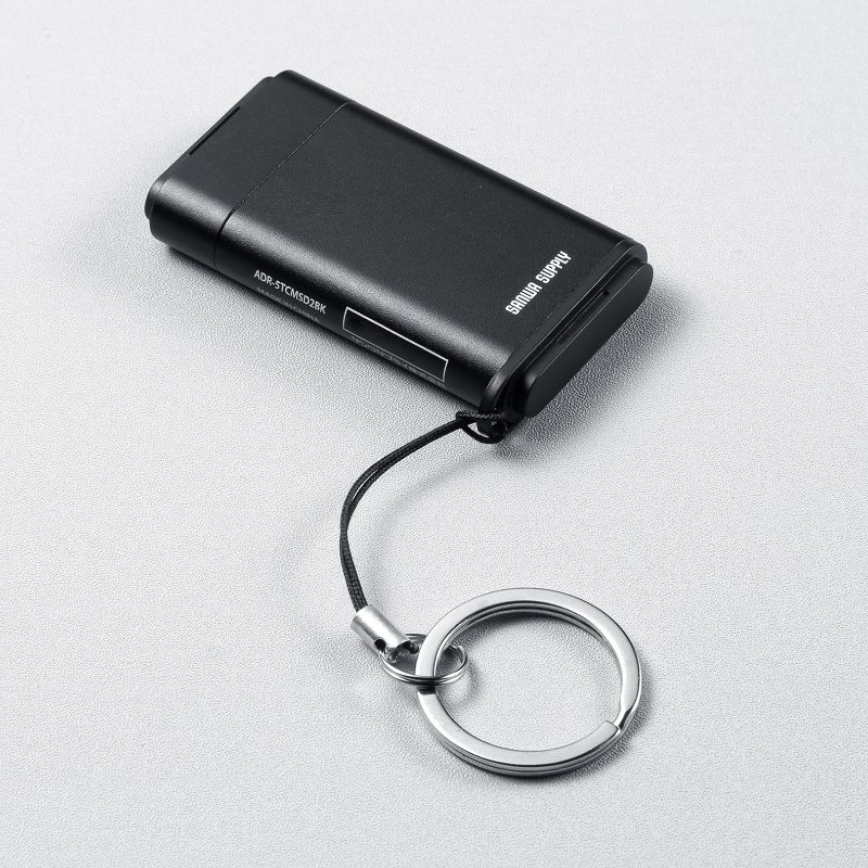 USB-C �J�[�h���[�_�[ SD microSD �J�[�h UHS-II �Ή� USB3.0 5Gbps 2-in-1 ���^ �y�� ���� �u���b�N