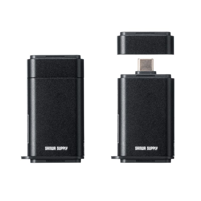 USB-C �J�[�h���[�_�[ SD microSD �J�[�h UHS-II �Ή� USB3.0 5Gbps 2-in-1 ���^ �y�� ���� �u���b�N