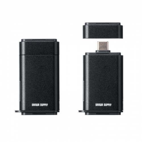 USB-C �J�[�h���[�_�[ SD microSD �J�[�h UHS-II �Ή� USB3.0 5Gbps 2-in-1 ���^ �y�� ���� �u���b�N