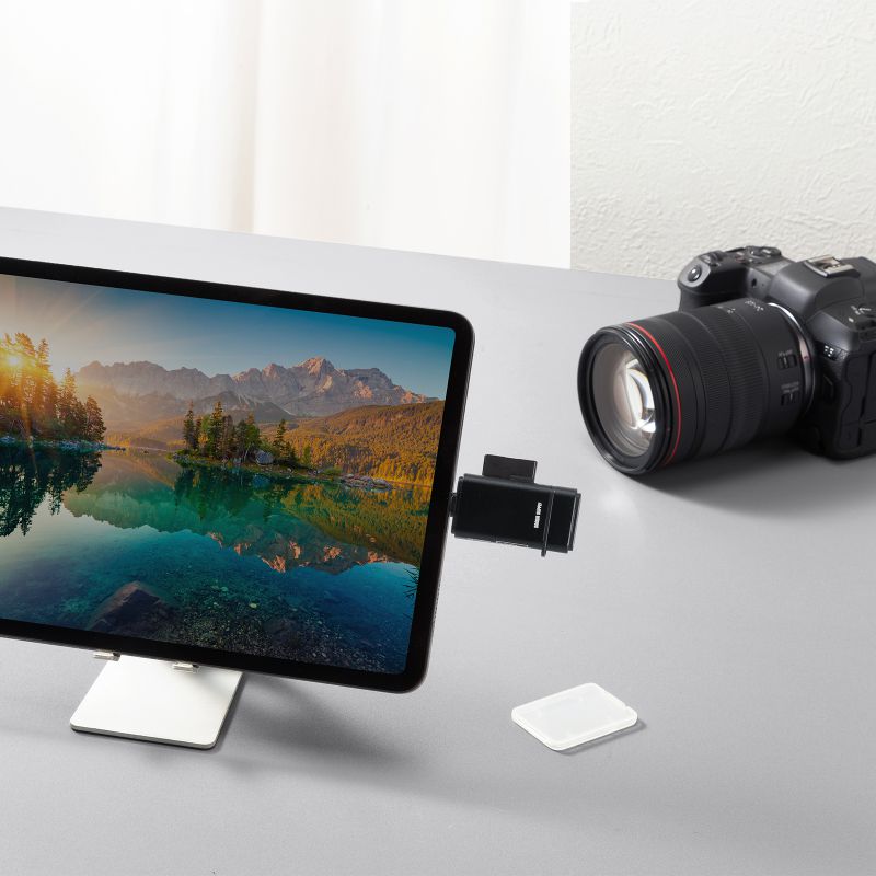 USB-C �J�[�h���[�_�[ SD microSD �J�[�h UHS-II �Ή� USB3.0 5Gbps 2-in-1 ���^ �y�� ���� �u���b�N