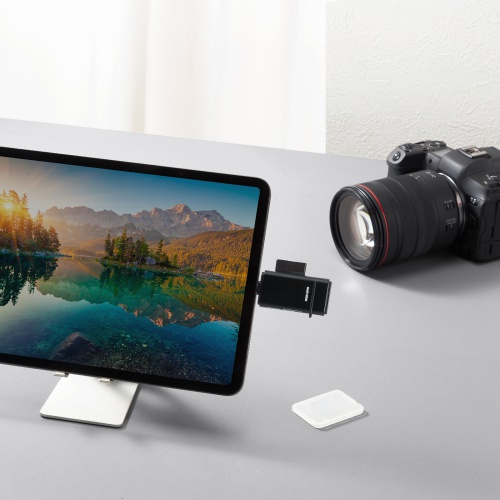 USB-C �J�[�h���[�_�[ SD microSD �J�[�h UHS-II �Ή� USB3.0 5Gbps 2-in-1 ���^ �y�� ���� �u���b�N