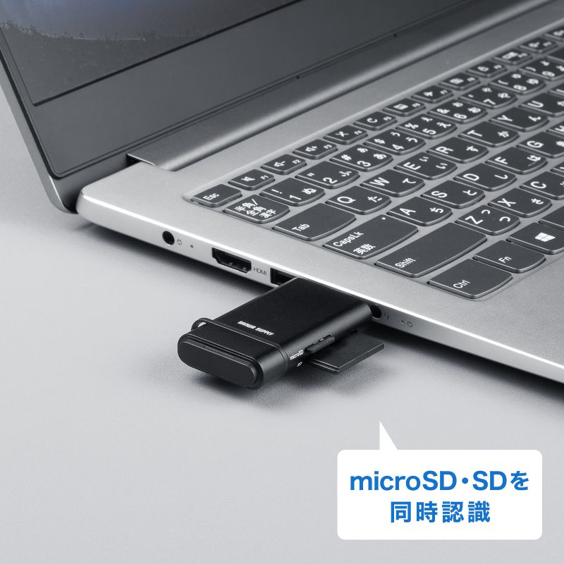 USB-C �J�[�h���[�_�[ SD microSD �J�[�h UHS-II �Ή� USB3.0 5Gbps 2-in-1 ���^ �y�� ���� �u���b�N