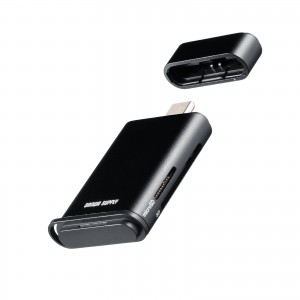 USB-C �J�[�h���[�_�[ SD microSD �J�[�h UHS-II �Ή� USB3.0 5Gbps 2-in-1 ���^ �y�� ���� �u���b�N