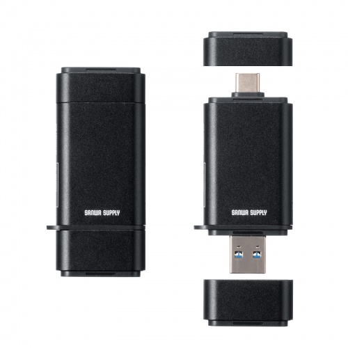 �J�[�h���[�_�[ USB A & USB-C �ڑ� SD microSD �J�[�h UHS-II �Ή� USB3.0 5Gbps 2-in-1 ���^ �y�� ���� �u���b�N