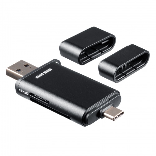 �J�[�h���[�_�[ USB A & USB-C �ڑ� SD microSD �J�[�h UHS-II �Ή� USB3.0 5Gbps 2-in-1 ���^ �y�� ���� �u���b�N