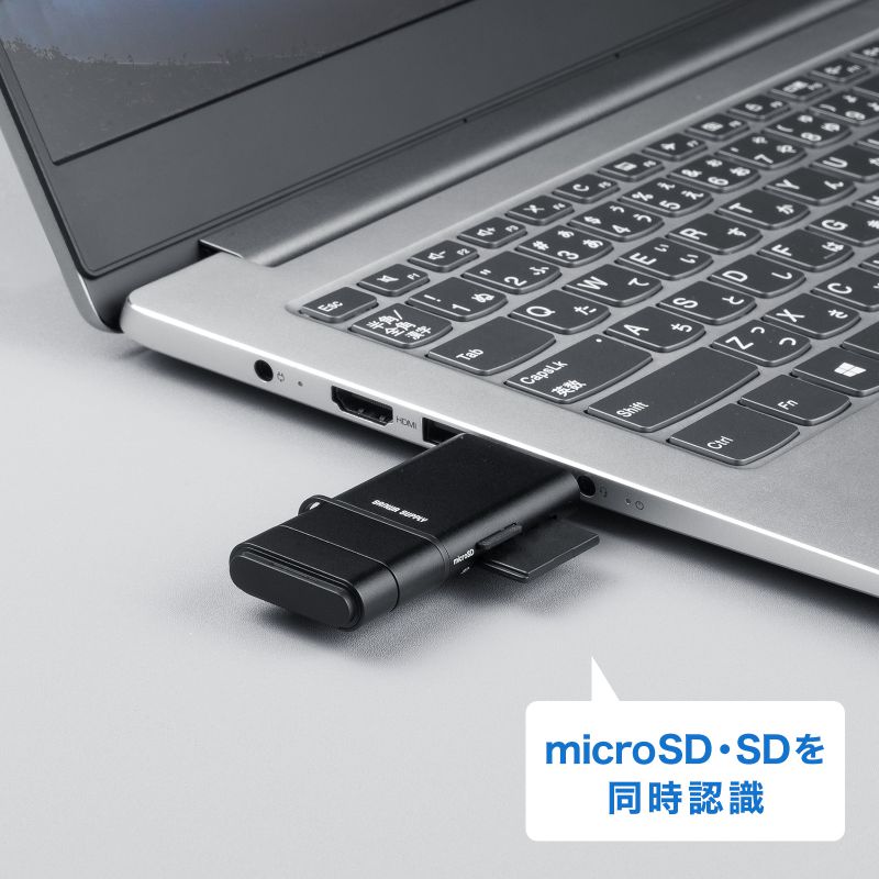 �J�[�h���[�_�[ USB A & USB-C �ڑ� SD microSD �J�[�h UHS-II �Ή� USB3.0 5Gbps 2-in-1 ���^ �y�� ���� �u���b�N