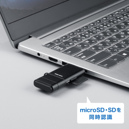 �J�[�h���[�_�[ USB A & USB-C �ڑ� SD microSD �J�[�h UHS-II �Ή� USB3.0 5Gbps 2-in-1 ���^ �y�� ���� �u���b�N