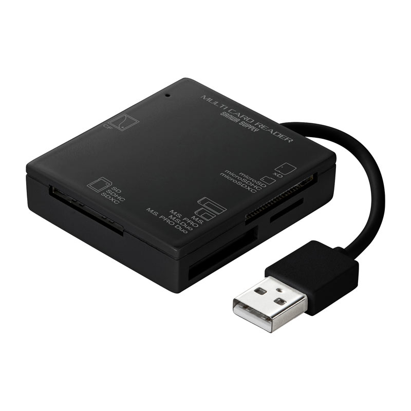 AEgbgFUSB}`J[h[_[ SD microSD CF MS xDΉ USB2.0 USB Aڑ ubN ZADR-ML15BKN