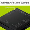 USBマルチカードリーダー SD microSD CF MS xD対応 USB2.0 USB A接続 ブラック