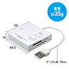 USB2.0 カードリーダー（microSD/SDXC/SDHC対応・ホワイト）