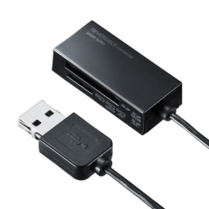 USB2.0カードリーダー（microSDXC/SDXC対応・面ファスナー付）