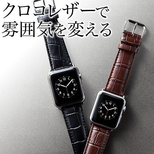 Apple Watch用交換ベルト（本革/レザーバンド・38mm・ブラック） BI