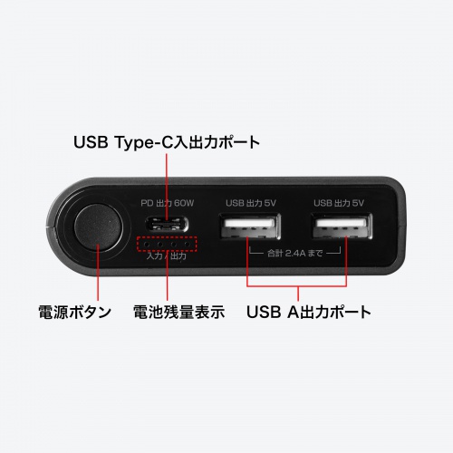 USB PDΉoCobe[ 19800mAh PD60W Type-C~1 USB A~1 m[gp\R ^ubg X}[gtH @ o ^ PSEKi BTL-RDC37