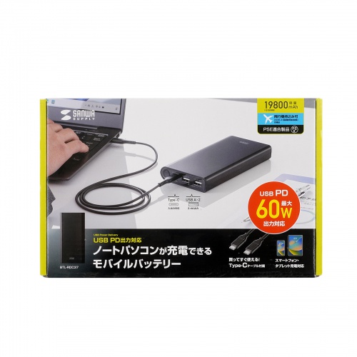 USB PDΉoCobe[ 19800mAh PD60W Type-C~1 USB A~1 m[gp\R ^ubg X}[gtH @ o ^ PSEKi BTL-RDC37