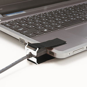 I/Oロックベルト（USBプラグ対応・抜け防止・面ファスナー取り付け）