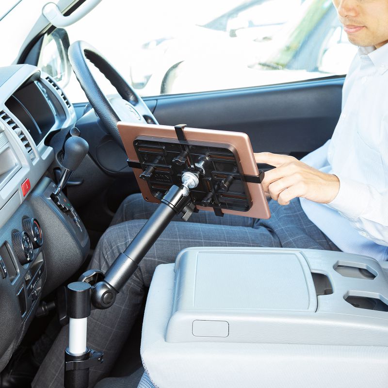 車載用タブレットスタンド 11インチ程度まで対応 シートレール固定式 CAR-SPHLD2