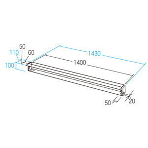 ケーブルボックス（片側用・W1400） CB-K1400