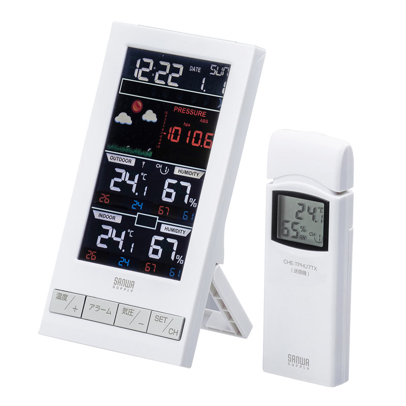 ワイヤレス温湿度計(受信機1台＋送信機1台) CHE-TPHU7の販売商品 |通販ならサンワダイレクト