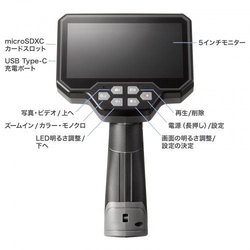 ファイバースコープ 工業用内視鏡カメラ IP67 8mm 防水カメラ