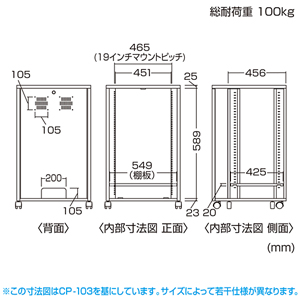 サーバーラック 19インチ 中型 13U 高さ70cm CP-102の販売商品 | 通販